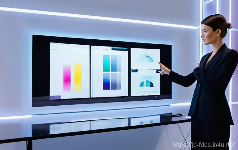 패션 코디네이터 필수 IT 기술 - **Prompt Title: Virtual Fashion Design & Fitting in a Futuristic Studio**
    **Description**: A sty...