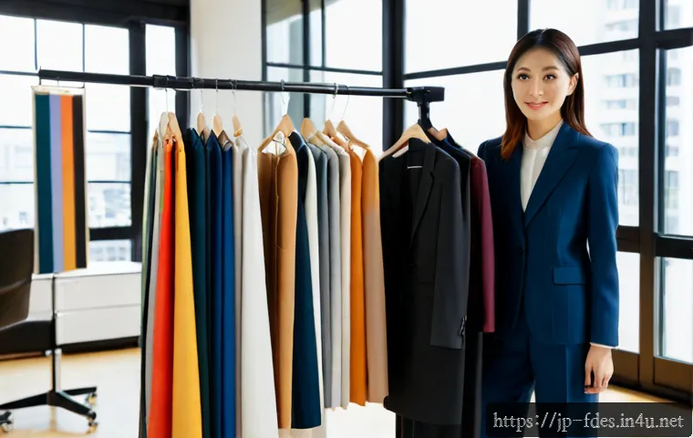 패션 코디네이터의 필수 자격증 - Photorealistic fashion coordinator in a refined Tokyo design studio, Japanese adult professional org...